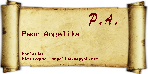 Paor Angelika névjegykártya